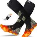 Remote Control Heated Socks for Men Women, 7.4V 2600mAh Rechargeable Electric Socks, Thermal Socks Foot Warmer for Outdoor Riding Camping Hiking Skiing by Dr.Warm (Small)
