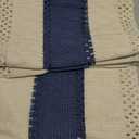 Alynsehom Macrame Table Runner Cream Beige and Blue Boho Table Runners with Tassels Hand Woven Cotton Table Runner Rustic Farmhouse Table Runners for Bohemian Kitchen Dining Table(12x95in)