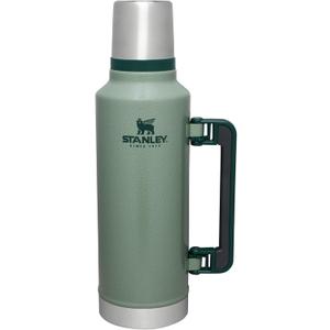 Stanley Classic Legendary Vacuum Bottle 2.0 qt | Wide Mouth with Leakproof Cup Lid | Keep Drinks Hot or Cold | Packable for Travel | Insulated Stainless Steel Thermos | BPA-Free | Hammertone Green (64 Ounces)