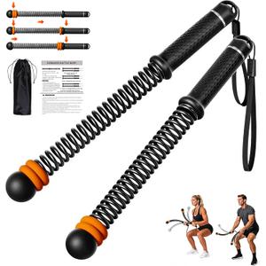 Adjustable Ropeless Battle Ropes, Portable Cordless Battle Ropes for Home Gym, Workout Equipment Exercise Rope for Low-Impact Workout, Strength & HIIT, for Men & Women (Black)