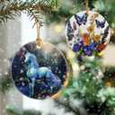2 x Unicorn Ornament, Christmas Ornament  Christmas Tree Decor, Holiday Decoration, Stocking Stuffer, Festive Gift Idea, Gifts for Unicorn Lover, Friends, and Family