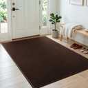 Sunfly 3x5 Washable Area Rug with Non Slip Rubber Backing Brown