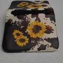 FOR U DESIGNS Large Bible Cover Size L PU Leather Bible Case for Girls Cow & Sunflower Print Bible Covers for Women Bible Carrier Portable Bible Holder