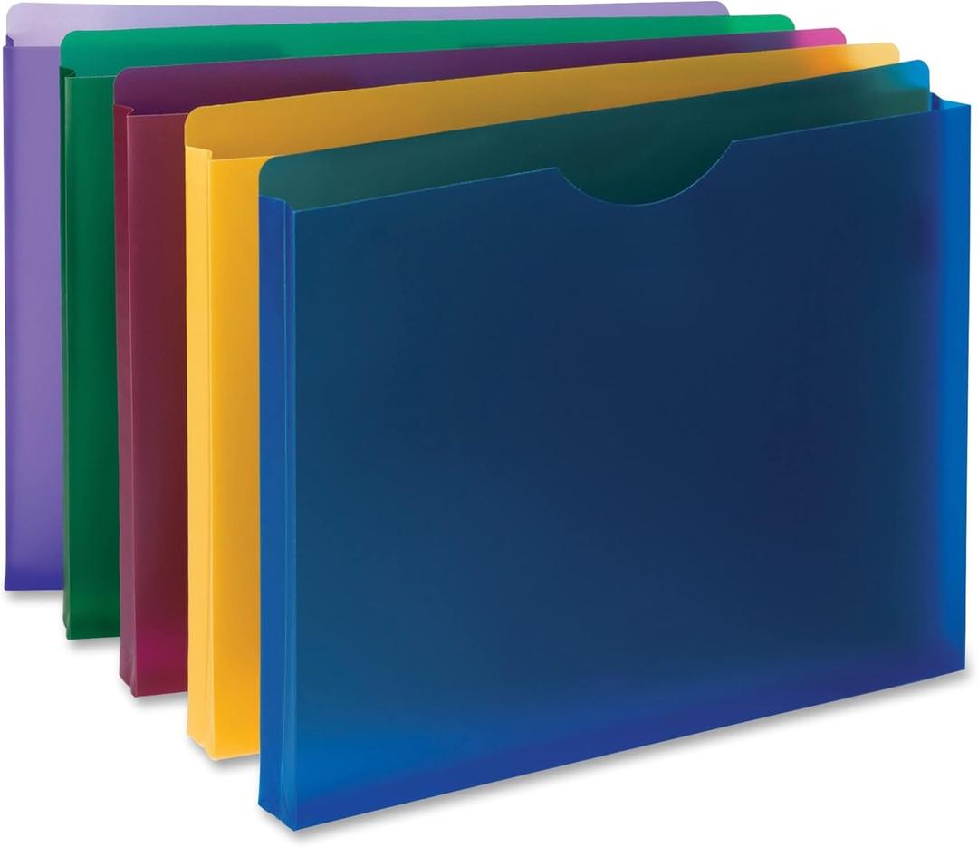 Smead Poly Expanding File Jacket, Straight-Cut Tab, 1 Expansion, Letter Size, Assorted Colors, 10 per Pack (89610)