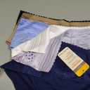 Warner's Women's Blissful Benefits Dig-Free Comfort Waistband with Lace Microfiber Hipster 6-Pack Ru1796w (Large, Toasted Almond/Black/Hydrangea Delicate Diamonds/ Navy Ink/ Lilac Petals/ White)
