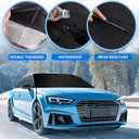 Windshield Cover for Ice and Snow,New Upgraded Heavy Duty Windshield Snow Cover,Extra Large Size (75"x45"),Windproof Winter Frost and Deicing Awning Suitable Fzor Cars, Trucks, SUVs (Black grey)