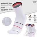 YWSLRC Athletic Ankle Socks 3 Pack Men Women,Moisture Wicking Cushioned Running Socks,Compression Arch Support Basketball (White, M)