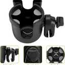 Accmor Stroller Cup Holder with Phone Holder, Bike Cup Holder, Universal Cup Holder for Uppababy Nuna Doona Strollers, 2-in-1 Cup Phone Holder for Stroller, Bike, Wheelchair, Walker, Scooter (All Black-2pc)