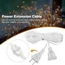 3 x 196 Inch Power Extension Cable, Portable String Curtain Fairy Light Extension Cord Clear Line Power Extension Cable for Christmas Lights Easy to Install LED Strip Lights