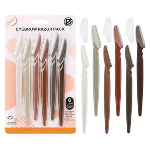 D Dermaplane Razor for Women Face - 6PCS Face Razors for Women - Eyebrow Razor with Precision Cover - Face Shaver for Men - Facial Hair Removal for Men - Neutral (1 Count (Pack of 6))