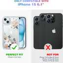 Diaclara Designed for iPhone 15 Case, Full Body Rugged Case with Built-in Touch Sensitive Anti-Scratch Screen Protector, with Camera Lens Protector for iPhone 15 6.1" (Lily) Butterfly