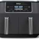 Ninja DZ201 Foodi 8 Quart 6-in-1 DualZone 2-Basket Air Fryer with 2 Independent Frying Baskets, Match Cook & Smart Finish to Roast, Broil, Dehydrate & More for Quick, Easy Meals, Grey