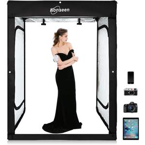 Professional Photo Light Box Photography Studio Dimmable LED Large Shooting Tent Cube 47x39x78inch Video Continuous Lighting Lightbox Soft Box with 3 Colors PVC Backdrops and Carrying Bag