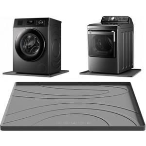 Washing Machine Drain Pan, 26.5 x 26.5 Inch, Non-Slip Waterproof Silicone Mat, Anti-Vibration Drip Tray for Washer and Dryer