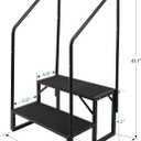 RV Steps w/Dual Handrails, 2 Step Spa Hot Tub Steps with Anti-Slip Pedals, 400lbs Load Capacity, Universal Portable Mobile Home Stairs Steps for 5th Wheel RV, Spa, Porch, Pool, Travel Trailers