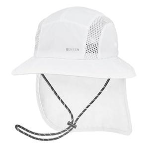Sukeen Kids Sun Hats with Neck Flap 3 Ways to Wear Foldable Bucket Hat for Girls Boys Lightweight Kids Beach Hat for Outdoors White