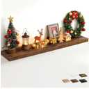 12" Deep Floating Shelves for Wall with Invisible Brackets, Wall Mounted Engineered Wood Shelves with Wood Grain for Living Room, Bedroom, Kitchen Decor and Storage, 72"L Set of 1, Rustic Brown