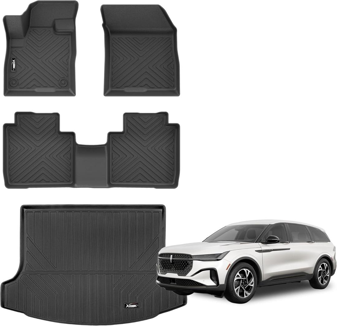 Floor Mats & Trunk Mat for 2024 2025 2026 Lincoln Nautilus All Weather TPE Protection Floor Liners Full Set with Cargo Liner for 2024 2025 2026 Lincoln Nautilus Accessories