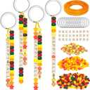 Cinrobiye 24 Set Fall in Love Religious DIY Keychain Kit Bulk Christian Craft with Inspirational Letter Beads, Cross Charms Fall Crafts for VBS Week Sunday School Autumn Thankful Gifts (Fall2)