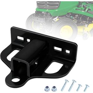 Zero Turn Lawn Mower Hitch with 1-1/4" Receiver, 6mm Reinforced Steel Trailer Receiver with Universal Fit, Chain Slots & Corrosion-Resistant Coating Compatible with Many Models Lawn Mower, Tractor