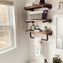 Industrial Pipe Shelving Wall Mounted 3 Tier Rustic Bathroom Shelves Wall Pipe Shelf for Bathroom Decor
