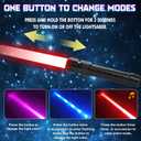 Light Up Swords Saber for Kids,2 pack 7 colors Expandable Light Swords Toys with FX Sound(Motion Sensitive) and Realistic Handle,Halloween Dress Up Parties, Xmas Present, Galaxy Fighters and Warriors