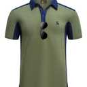 Ceoutdoor Mens Polo Shirts Short Sleeve Casual Golf Shirts Athletic Performance Collar Tactical Polo Shirt with Pocket A-Army Green (Green, L)