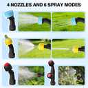 Battery Powered 2 Gallon Sprayer, Electric Weed Sprayer with Battery Indicator, 3 Adjustable Spray Pressure, Telescopic Wand with 4 Mist Nozzles, Rechargeable Handle for Garden, Lawn, Yard