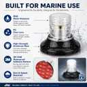 Anchor Light, Flash+Constant Boat LED Stern Light, All-Round Super Bright Marine Navigation Signal Light, Surface Mount White LED Marine Lighting Kit for Fishing Yacht Sailboat BassBoats