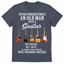 Never Underestimate An Old Man With A Guitar T-Shirt (M)
