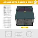 Dog Playpen with Top Cover and Bottom Pad - Foldable Metal Puppy Play Pen, 25"L x 2"W x 37"H Style 36"H 8Panels, Pattern Name: Playpen+Square Bottom Pad+Top Cover