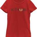 STAR WARS Kenobi Logo Girls Short Sleeve Tee Shirt (Large, Red)