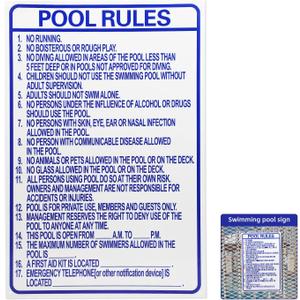 24 x 36 Inch North Carolina Pool Rules Signs Metal Pool Rules with Pre-cleared Holes for Outside Outdoor, Screen Printed, 80 Mil Laminated Rustproof Aluminum