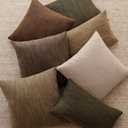 Foindtower Set of 2 Decorative Textured Burlap Linen Throw Pillow Covers Farmhouse Boho Cushion Cover Solid Accent Pillowcase for Couch Sofa Bed Living Room Home Decor, 24×24 Inch,Cocoa Brown