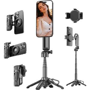 for Magsafe Tripod/Selfie Stick for iPhone, Mini 4-in-1 Pocket Selfie Stick, Portable Tripod for iOS & Android Phones, Ideal for Outdoor Travel, Live Streaming & Video Recording