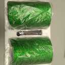 MECCANIXITY 2.5 Inch Glitter Wired Ribbon, Green Sparkly Iridescent Ribbon 5 Yard for Christmas Tree Wreath Decoration Gift Wrapping, with Metallic Edge