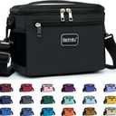 BEIMILY Lunch Box for Men/Women, Small Insulated Lunch Bag, Leak-Proof Soft Cooler Tote Bag, Reusable LunchBox for Work, Travel, Fitness, Picnic with Adjustable Shoulder Strap for Adults (Black)