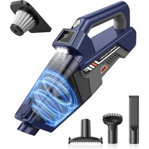 JONYJ Handheld Vacuum Cordless, 16000PA High Power Car Vacuum Cleaner, Portable Hand Held Vacuum Cleaner with LED Light & Multi-Nozzles, Dust Buster Rechargeable for Home, Car, Office, Pet (Blue)