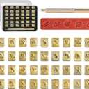 BESTNULE Leather Stamping Kit - 37pcs Set with 26 Capital Letters (5.5mm), 10 Numbers (6mm), and Stamping Handle for Leathercraft