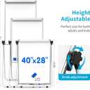 U Stand Double Sided Magnetic Dry Erase Board with Easel Stand, 40"x28" Whiteboard with Flipchart Paper Pad (25 Sheets)- Height Adjustable Standing Whiteboard for Office, Homeschooling & Studio, White