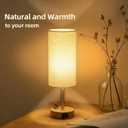 Table Lamp for Nightstand, High-Sensitivity Touch, 3-Level Dimmable Bedside Lamp with AC Outlet | USB | and USB-C, Ideal Night Stand Lamp for Bedroom, Reading, Living Room(Warm&Wooden)