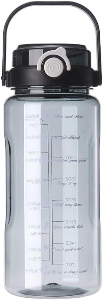 Chereda1.5L/2L Water Bottle With Straw, Leakproof Sports Drinks Bottle, Lock Cover, Easy Clean Brush, Durable For Gym, School, Cycling (1.5L)