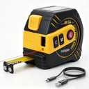 ristophe 2-in-1 Laser Tape Measure, 197Ft Rechargeable Laser Measuring Tool & 16Ft Measuring Tape with LCD Display - Pythagorean, Area, Volume Digital Tape Measure for Construction & DIY (M/in/Ft)