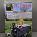 Mac Sports Heavy Duty Collapsible Folding All Terrain Utility Beach Wagon Cart, Blue/Black