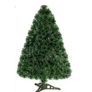 3 ft. Pre-Lit Fiber Optic Artificial PVC Christmas Tree Tabletop with Plastic Stand