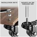 2 Inch Stem Caster Wheels 600lbs, Threaded Stem Casters Set of 4 Heavy Duty, 1/4"-20x1 (Screw Diameter 1/4", Stem Length 1"), Safety Dual Locking Industrial Castors, Wheels for Cart, Furniture
