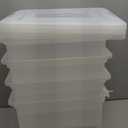 IRIS USA File Box, Plastic File Organizer with Lids for Letter/Legal File, Portable Document Box For Moving, Storage Bin with Durable and Secure Lid, Stackable Nestable BPA-Free, Clear 35 Qt. 4 Pack