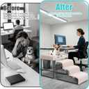 Dog Window Perch with Stairs,Pet Steps for Small Dogs &Cat,Pet Bunk Bed Dog Steps with Seat Elevated Platform Bed Indoor Dogs Ramp Ladder with Foam Upholstery