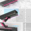 Floor Scrub Brush with Long Handle, 3 in 1 Multi-angle Swivel Right Angled Bristle Floor Scrubber Brush with Squeegee and Tweezer for Tile Wall Deck Bathroom Patio Garage Kitchen (Pink and Grey)