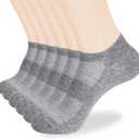 Corlap Women's Ankle Cotton Socks - No Show Low Cut Athletic Running Soft Thin White Socks 6 Pairs (Gray), Size: 7-9